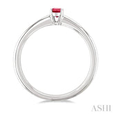 5x3 MM Oval Shape Ruby Precious Solitaire Ring in 14K White Gold